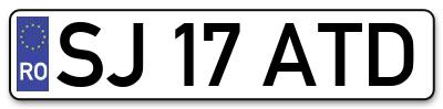 Placuta inmatriculare numar auto  SJ-17-ATD, SJ 17 ATD, SJ17ATD