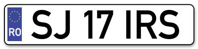 Placuta inmatriculare numar auto  SJ-17-IRS, SJ 17 IRS, SJ17IRS