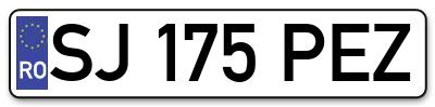 Placuta inmatriculare numar auto  SJ-175-PEZ, SJ 175 PEZ, SJ175PEZ