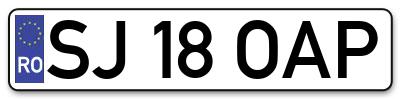 Placuta inmatriculare numar auto  SJ-18-OAP, SJ 18 OAP, SJ18OAP