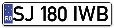 Placuta inmatriculare numar auto  SJ-180-IWB, SJ 180 IWB, SJ180IWB