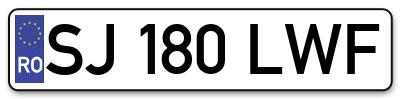 Placuta inmatriculare numar auto  SJ-180-LWF, SJ 180 LWF, SJ180LWF