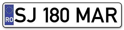 Placuta inmatriculare numar auto  SJ-180-MAR, SJ 180 MAR, SJ180MAR