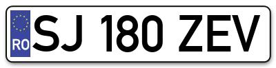 Placuta inmatriculare numar auto  SJ-180-ZEV, SJ 180 ZEV, SJ180ZEV