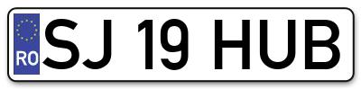 Placuta inmatriculare numar auto  SJ-19-HUB, SJ 19 HUB, SJ19HUB
