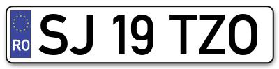 Placuta inmatriculare numar auto  SJ-19-TZO, SJ 19 TZO, SJ19TZO