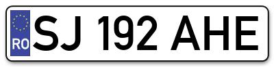 Placuta inmatriculare numar auto  SJ-192-AHE, SJ 192 AHE, SJ192AHE
