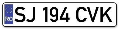 Placuta inmatriculare numar auto  SJ-194-CVK, SJ 194 CVK, SJ194CVK