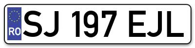 Placuta inmatriculare numar auto  SJ-197-EJL, SJ 197 EJL, SJ197EJL
