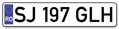 Placuta inmatriculare numar auto  SJ-197-GLH, SJ 197 GLH, SJ197GLH