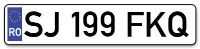 Placuta inmatriculare numar auto  SJ-199-FKQ, SJ 199 FKQ, SJ199FKQ
