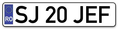 Placuta inmatriculare numar auto  SJ-20-JEF, SJ 20 JEF, SJ20JEF