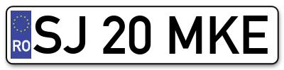 Placuta inmatriculare numar auto  SJ-20-MKE, SJ 20 MKE, SJ20MKE