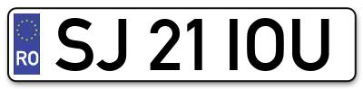 Placuta inmatriculare numar auto  SJ-21-IOU, SJ 21 IOU, SJ21IOU