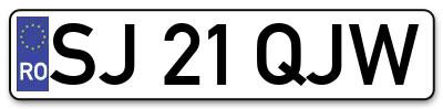 Placuta inmatriculare numar auto  SJ-21-QJW, SJ 21 QJW, SJ21QJW