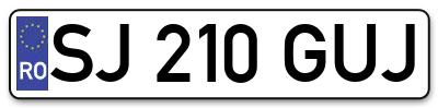Placuta inmatriculare numar auto  SJ-210-GUJ, SJ 210 GUJ, SJ210GUJ