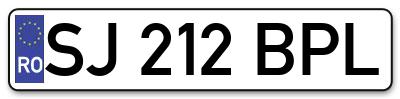 Placuta inmatriculare numar auto  SJ-212-BPL, SJ 212 BPL, SJ212BPL
