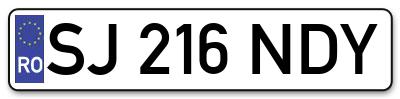 Placuta inmatriculare numar auto  SJ-216-NDY, SJ 216 NDY, SJ216NDY