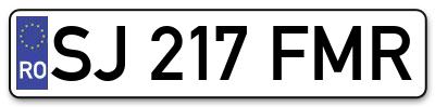 Placuta inmatriculare numar auto  SJ-217-FMR, SJ 217 FMR, SJ217FMR