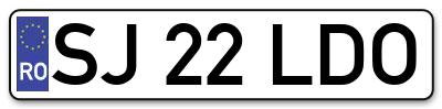 Placuta inmatriculare numar auto  SJ-22-LDO, SJ 22 LDO, SJ22LDO