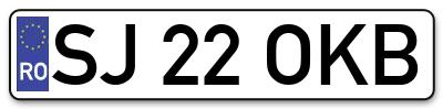 Placuta inmatriculare numar auto  SJ-22-OKB, SJ 22 OKB, SJ22OKB