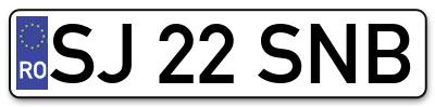 Placuta inmatriculare numar auto  SJ-22-SNB, SJ 22 SNB, SJ22SNB