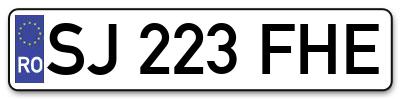 Placuta inmatriculare numar auto  SJ-223-FHE, SJ 223 FHE, SJ223FHE