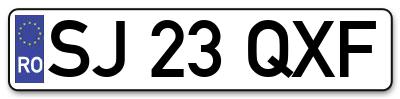 Placuta inmatriculare numar auto  SJ-23-QXF, SJ 23 QXF, SJ23QXF
