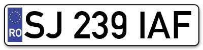 Placuta inmatriculare numar auto  SJ-239-IAF, SJ 239 IAF, SJ239IAF