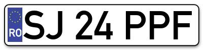 Placuta inmatriculare numar auto  SJ-24-PPF, SJ 24 PPF, SJ24PPF