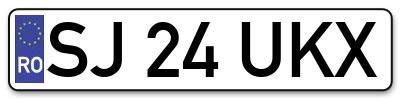 Placuta inmatriculare numar auto  SJ-24-UKX, SJ 24 UKX, SJ24UKX