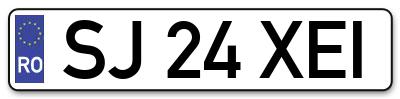 Placuta inmatriculare numar auto  SJ-24-XEI, SJ 24 XEI, SJ24XEI