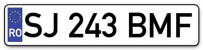 Placuta inmatriculare numar auto  SJ-243-BMF, SJ 243 BMF, SJ243BMF