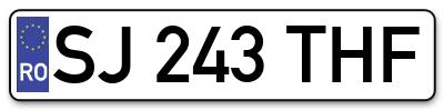 Placuta inmatriculare numar auto  SJ-243-THF, SJ 243 THF, SJ243THF
