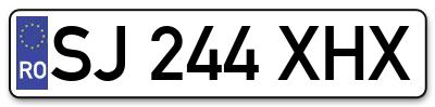 Placuta inmatriculare numar auto  SJ-244-XHX, SJ 244 XHX, SJ244XHX