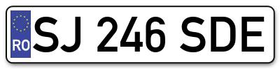 Placuta inmatriculare numar auto  SJ-246-SDE, SJ 246 SDE, SJ246SDE