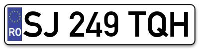 Placuta inmatriculare numar auto  SJ-249-TQH, SJ 249 TQH, SJ249TQH