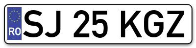 Placuta inmatriculare numar auto  SJ-25-KGZ, SJ 25 KGZ, SJ25KGZ