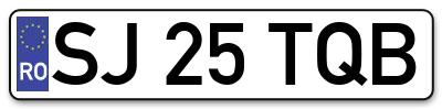 Placuta inmatriculare numar auto  SJ-25-TQB, SJ 25 TQB, SJ25TQB