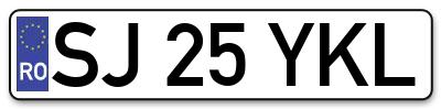 Placuta inmatriculare numar auto  SJ-25-YKL, SJ 25 YKL, SJ25YKL