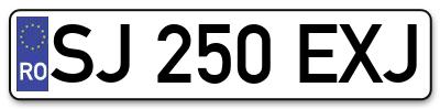 Placuta inmatriculare numar auto  SJ-250-EXJ, SJ 250 EXJ, SJ250EXJ