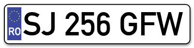 Placuta inmatriculare numar auto  SJ-256-GFW, SJ 256 GFW, SJ256GFW
