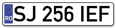 Placuta inmatriculare numar auto  SJ-256-IEF, SJ 256 IEF, SJ256IEF