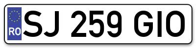 Placuta inmatriculare numar auto  SJ-259-GIO, SJ 259 GIO, SJ259GIO