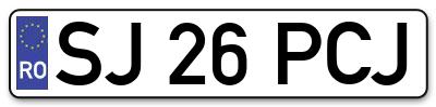 Placuta inmatriculare numar auto  SJ-26-PCJ, SJ 26 PCJ, SJ26PCJ