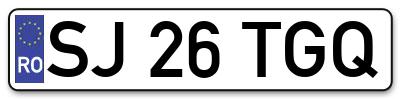 Placuta inmatriculare numar auto  SJ-26-TGQ, SJ 26 TGQ, SJ26TGQ