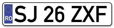 Placuta inmatriculare numar auto  SJ-26-ZXF, SJ 26 ZXF, SJ26ZXF