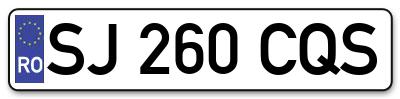 Placuta inmatriculare numar auto  SJ-260-CQS, SJ 260 CQS, SJ260CQS
