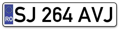 Placuta inmatriculare numar auto  SJ-264-AVJ, SJ 264 AVJ, SJ264AVJ