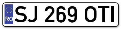 Placuta inmatriculare numar auto  SJ-269-OTI, SJ 269 OTI, SJ269OTI
